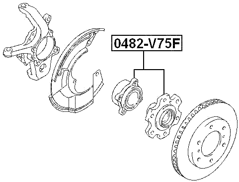 0482-V75F - FRONT WHEEL HUB
