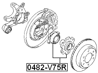 0482-V75R - REAR WHEEL HUB