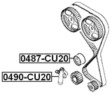 0487-CU20 - TIMING BELT TENSIONER PULLEY