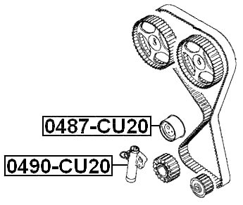0487-CU20 - TIMING BELT TENSIONER PULLEY
