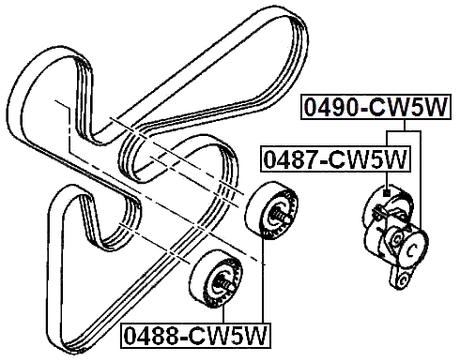 0487-CW5W - TENSION PULLEY