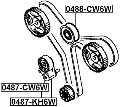 0487-KH6W - TIMING BELT TENSIONER PULLEY