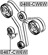 0488-CW6W - PULLEY IDLER TIMING BELT