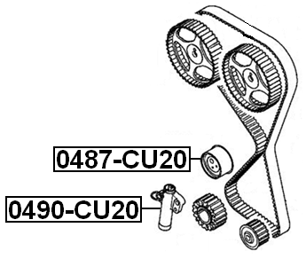 0490-CU20 - TIMING BELT TENSIONER PULLEY