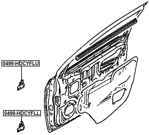0499-HDCYFLL - FRONT LEFT DOOR LOWER HINGE