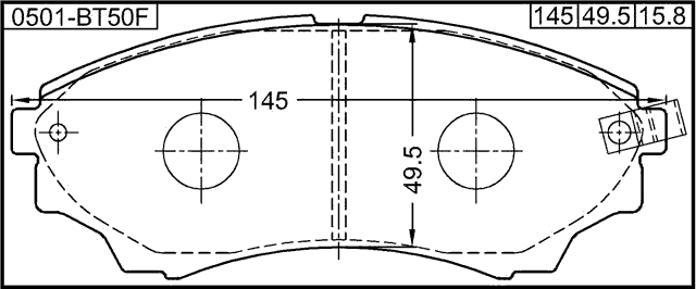 0501-BT50F - PAD KIT, DISC BRAKE, FRONT (WITH ANTI SQUEAL SHIM)