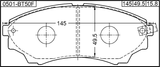 0501-BT50F - PAD KIT, DISC BRAKE, FRONT (WITH ANTI SQUEAL SHIM)