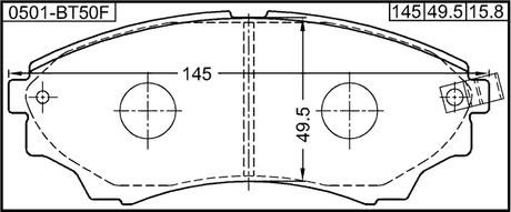 0501-BT50F - PAD KIT, DISC BRAKE, FRONT (WITH ANTI SQUEAL SHIM)