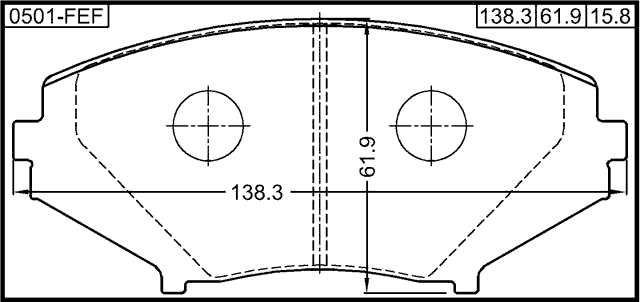 0501-FEF - PAD KIT, DISC BRAKE, FRONT