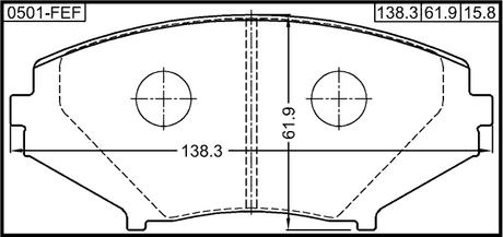 0501-FEF - PAD KIT, DISC BRAKE, FRONT
