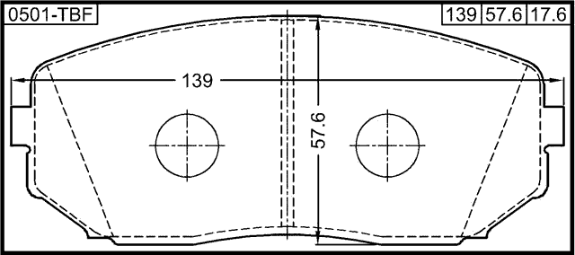0501-TBF - PAD KIT, DISC BRAKE, FRONT