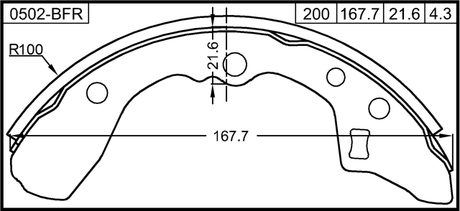 0502-BFR - SHOE KIT, REAR BRAKE