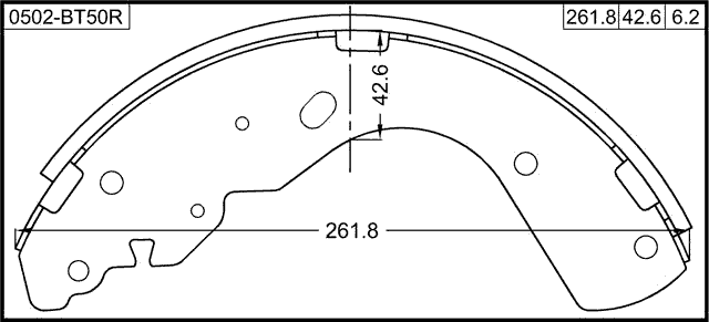 0502-BT50R - SHOE KIT, REAR BRAKE