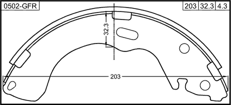 0502-GFR - SHOE KIT, REAR BRAKE