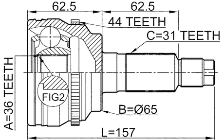 0510-CX7A44 - OUTER CV JOINT 36X65X31
