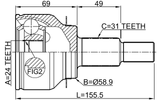 0510-GJAT - OUTER CV JOINT 24X59X31