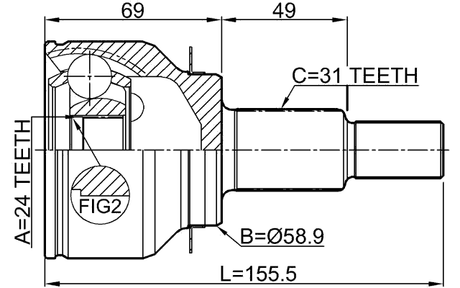 0510-GJAT - OUTER CV JOINT 24X59X31