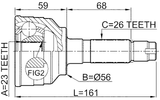 0510-MPV - OUTER CV JOINT 23X56X26