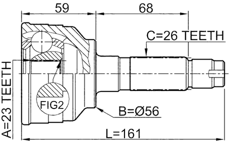 0510-MPV - OUTER CV JOINT 23X56X26