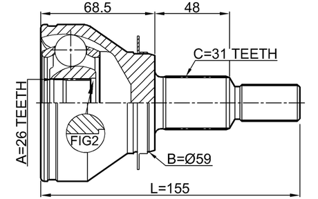 0510-TC - OUTER CV JOINT 26X59X31