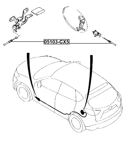 05103-CX5 - FUEL LID LOCK CONTROL CABLE