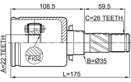 0511-BMATLH - INNER CV JOINT LEFT 22X35X26