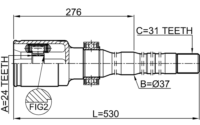 0511-CX5AT4WDRH - INNER CV JOINT RIGHT 24X37X31