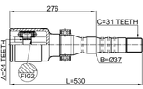 0511-CX5AT4WDRH - INNER CV JOINT RIGHT 24X37X31