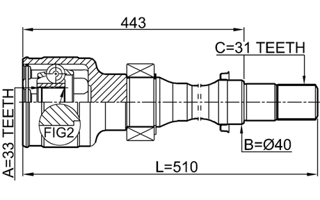 0511-CX5MTRH - INNER CV JOINT RIGHT 33X40X31