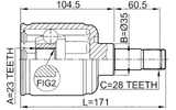 0511-GEMTLH - INNER CV JOINT LEFT 23X35X28