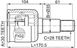 0511-GFLH - INNER CV JOINT LEFT 30X35X28