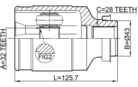 0511-GHMTRH - INNER CV JOINT RIGHT 32X43X28