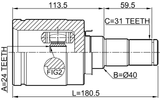 0511-GJATLH - INNER CV JOINT LEFT 24X40X31