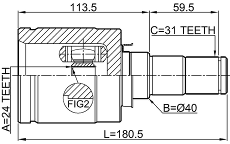 0511-GJATLH - INNER CV JOINT LEFT 24X40X31