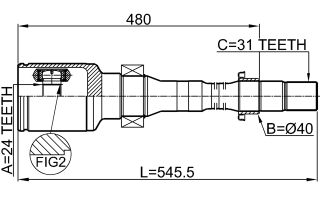 0511-GJATRH - INNER CV JOINT RIGHT 24X40X31