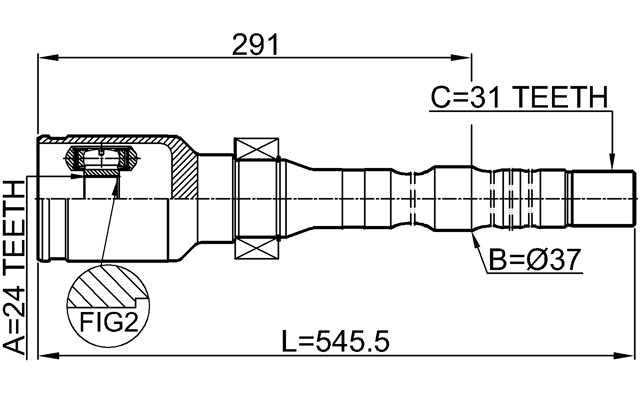 0511-KEAT4WDRH - INNER CV JOINT RIGHT 24X37X31