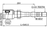 0511-KEAT4WDRH - INNER CV JOINT RIGHT 24X37X31