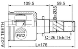 0511-M316ATLH - INNER CV JOINT LEFT 22X35X26