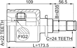 0511-M316MTLH - INNER CV JOINT LEFT 22X35X24