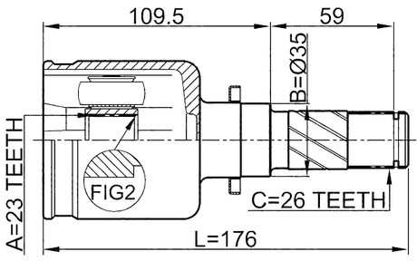 0511-M320ATLH - INNER CV JOINT LEFT 23X35X26
