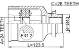 0511-M320MTRH - INNER CV JOINT RIGHT 24X43X28