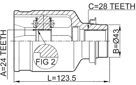 0511-M320MTRH - INNER CV JOINT RIGHT 24X43X28