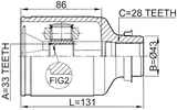 0511-M6ATRH - INNER CV JOINT RIGHT 33X43X28
