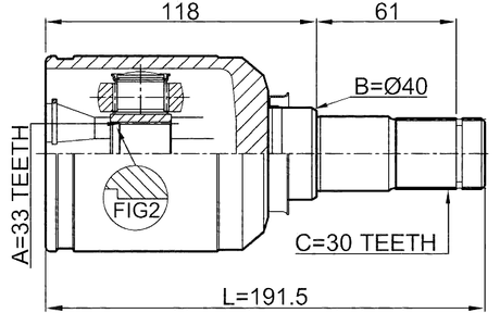 0511-MPVLH - INNER CV JOINT LEFT 33X40X30