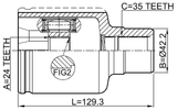 0511-TRIBRH - INNER CV JOINT RIGHT 24X42.2X35