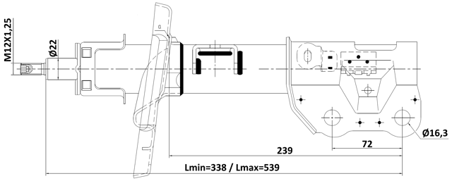 05110-001FL - SHOCK ABSORBER FRONT LEFT GAS.TWIN TUBE