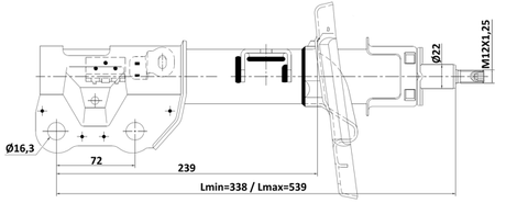 05110-001FR - SHOCK ABSORBER FRONT RIGHT GAS.TWIN TUBE