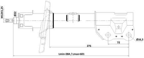 05110-002FL - SHOCK ABSORBER FRONT LEFT GAS.TWIN TUBE