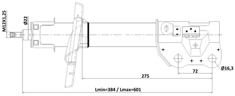 05110-002FR - SHOCK ABSORBER FRONT RIGHT GAS.TWIN TUBE