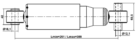05110-008R - REAR SHOCK ABSORBER GAS.TWIN TUBE